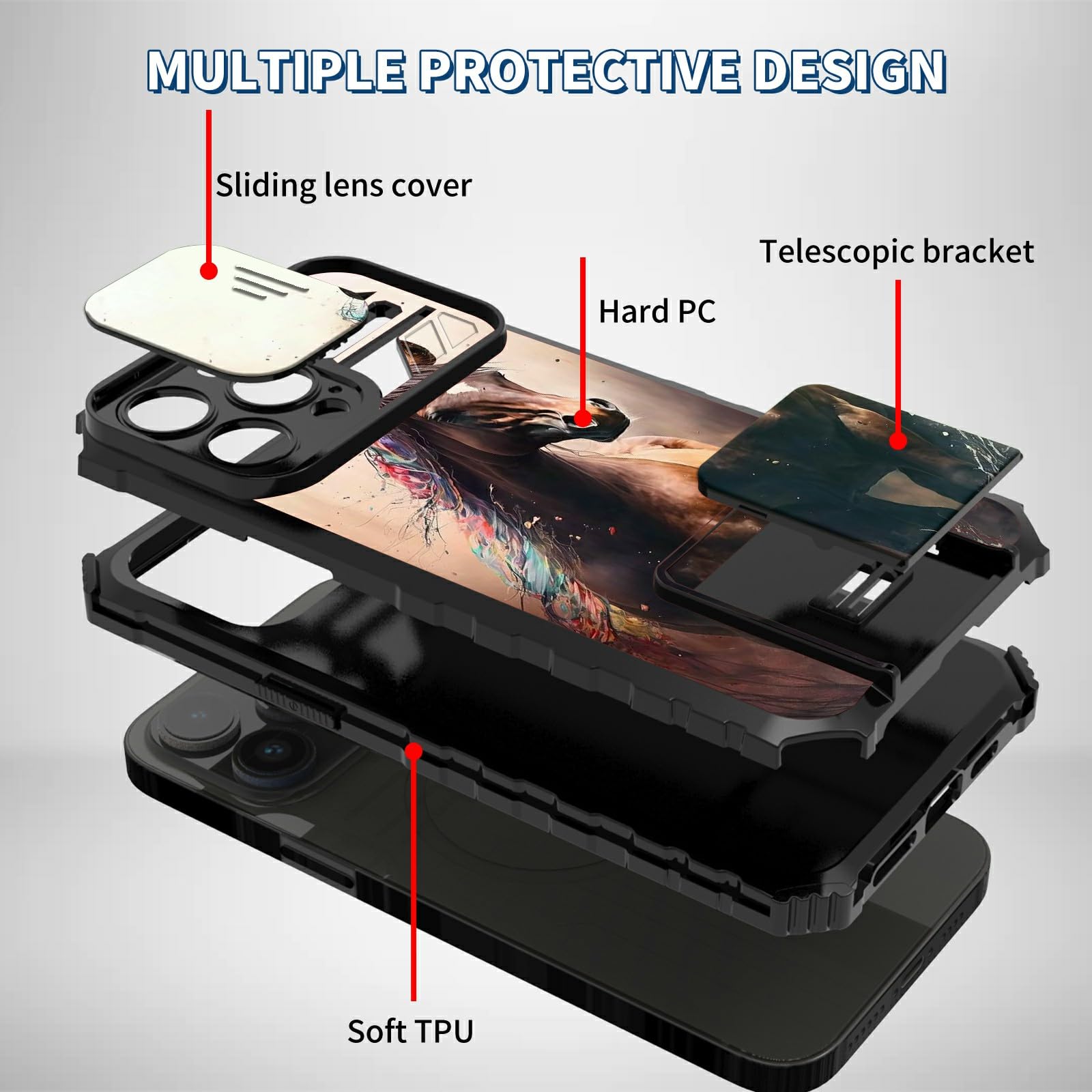 Bfserobj For Samsung Galaxy S25 Ultra Case With Kickstand And Camera Cover Dual Layer Hard Pc + Soft Tpu Shock Proof Protective